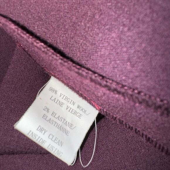 LAFAYETTE 148 Burgundy Wool Dress Size 14 - Picture 6 of 9
